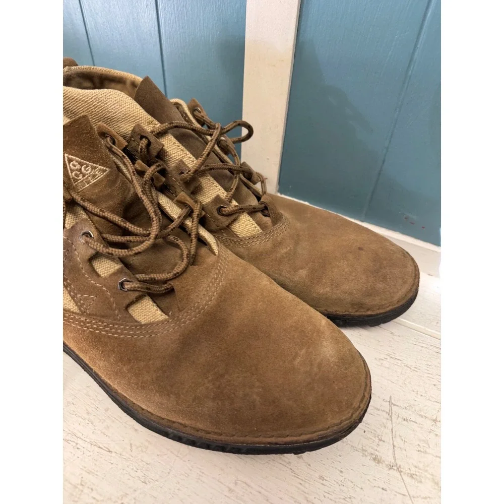Vintage 1995 Nike ACG Hiking Boots Brown Suede Canvas Mens 13 165009-222